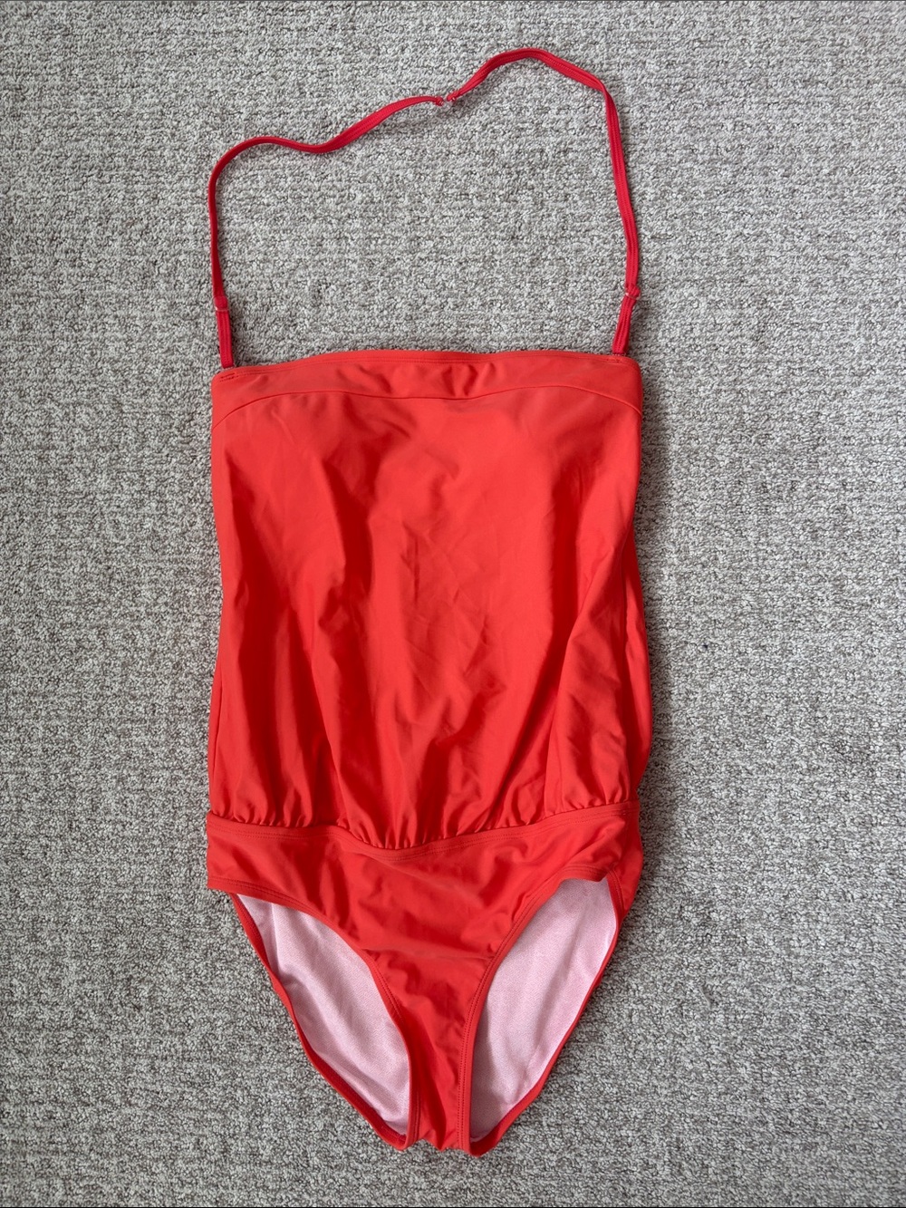 Mariana West Women’s Open Back Tangerine Red One-Piece Swim Suit Size 12